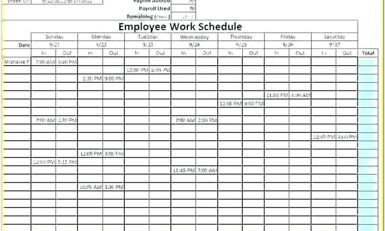 Blank Monthly Employee Schedule Template