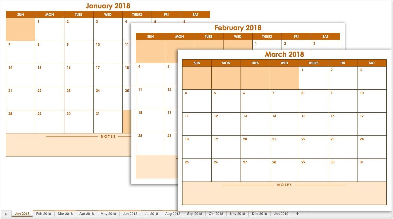 Blank Monthly Planning Calendar Template