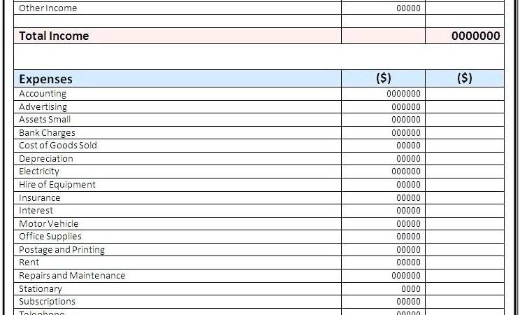 Blank Monthly Profit And Loss Template