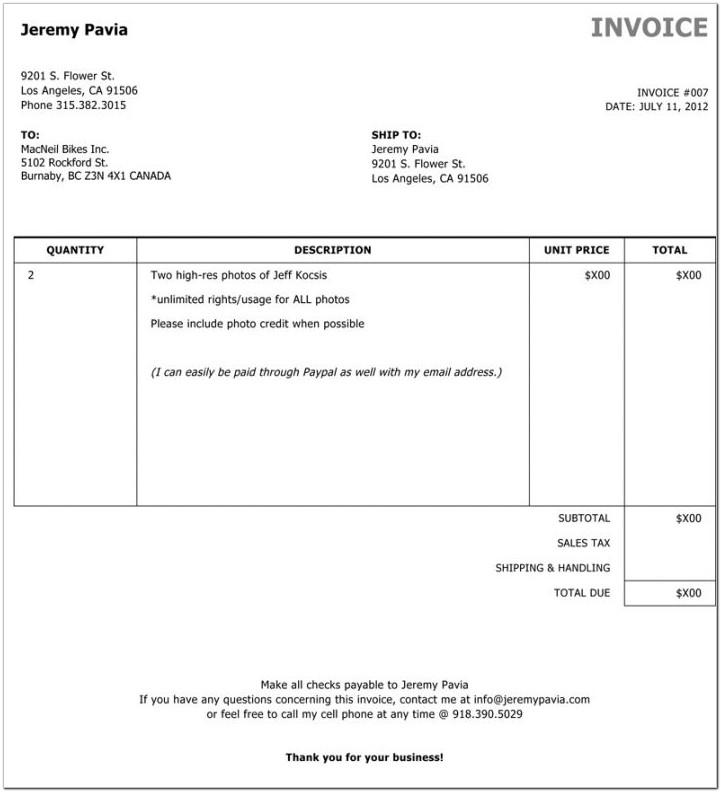 Blank Pay Stub Invoice Template