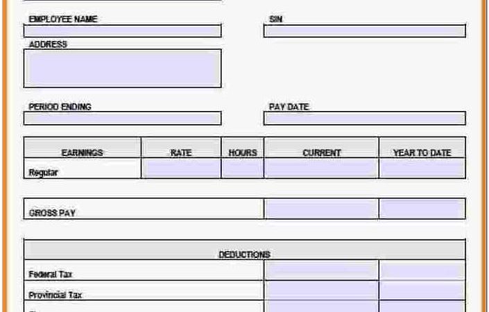 Blank Payroll Stub Template