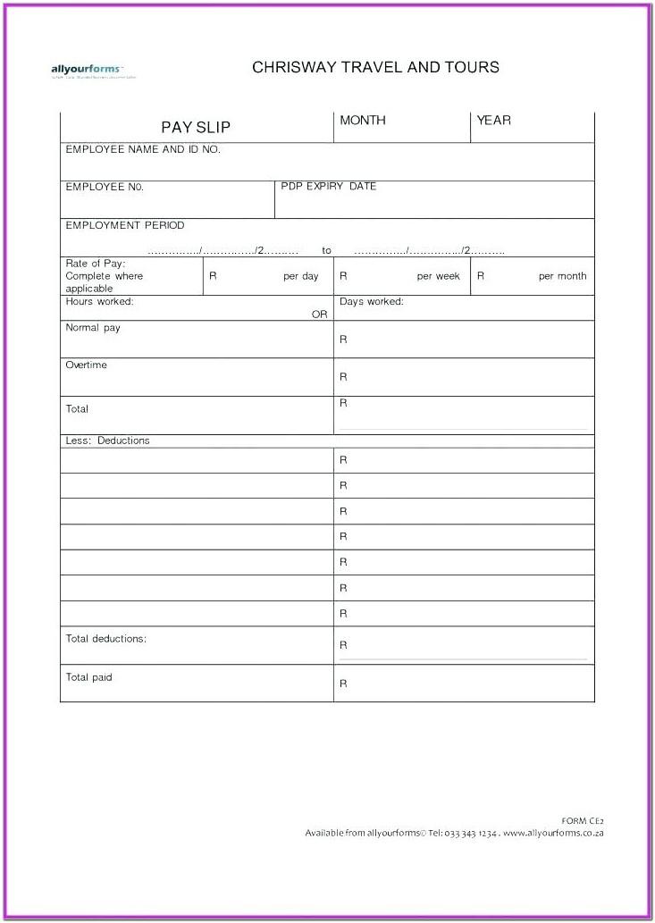 Blank Payslip Template Free Australia