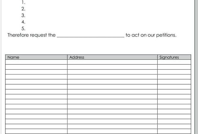 Blank Petition Form Template