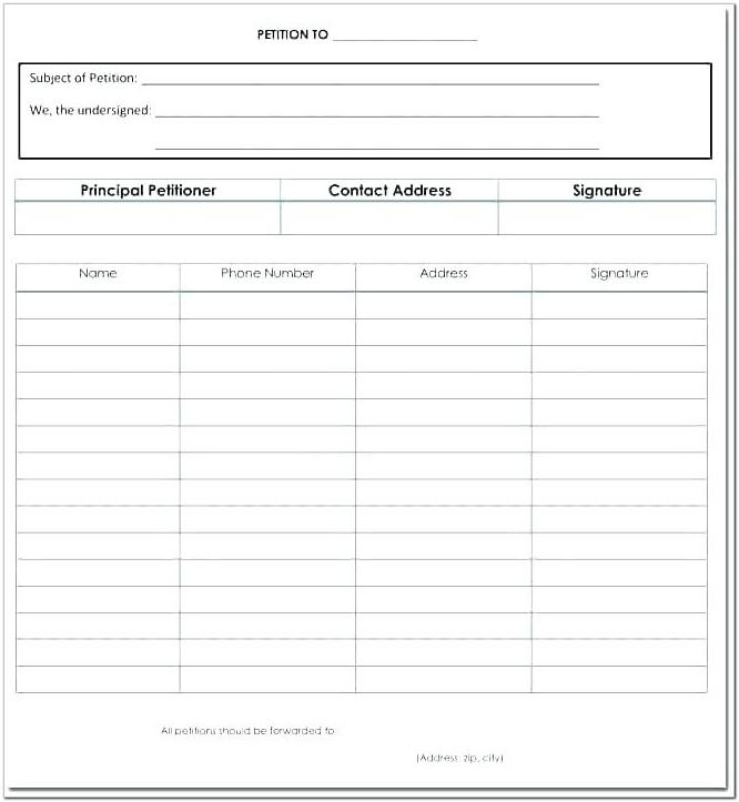 Blank Petition Template Pdf