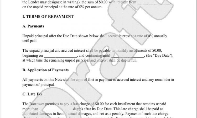 Blank Promissory Note Form Free