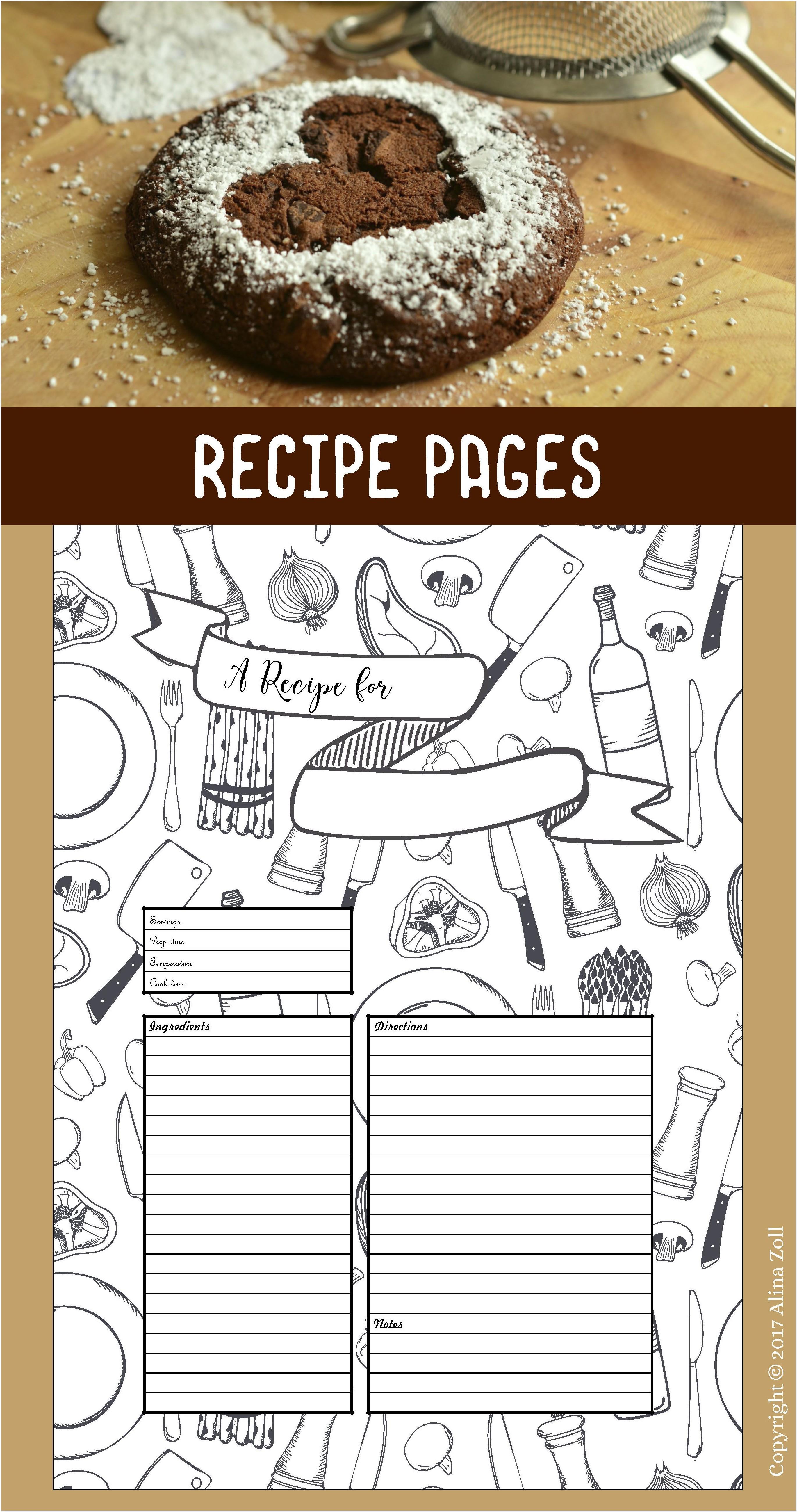 Blank Recipe Pages Template