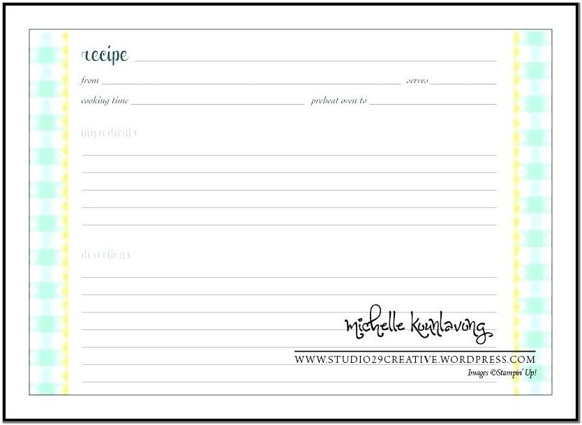 Blank Recipe Template Full Page