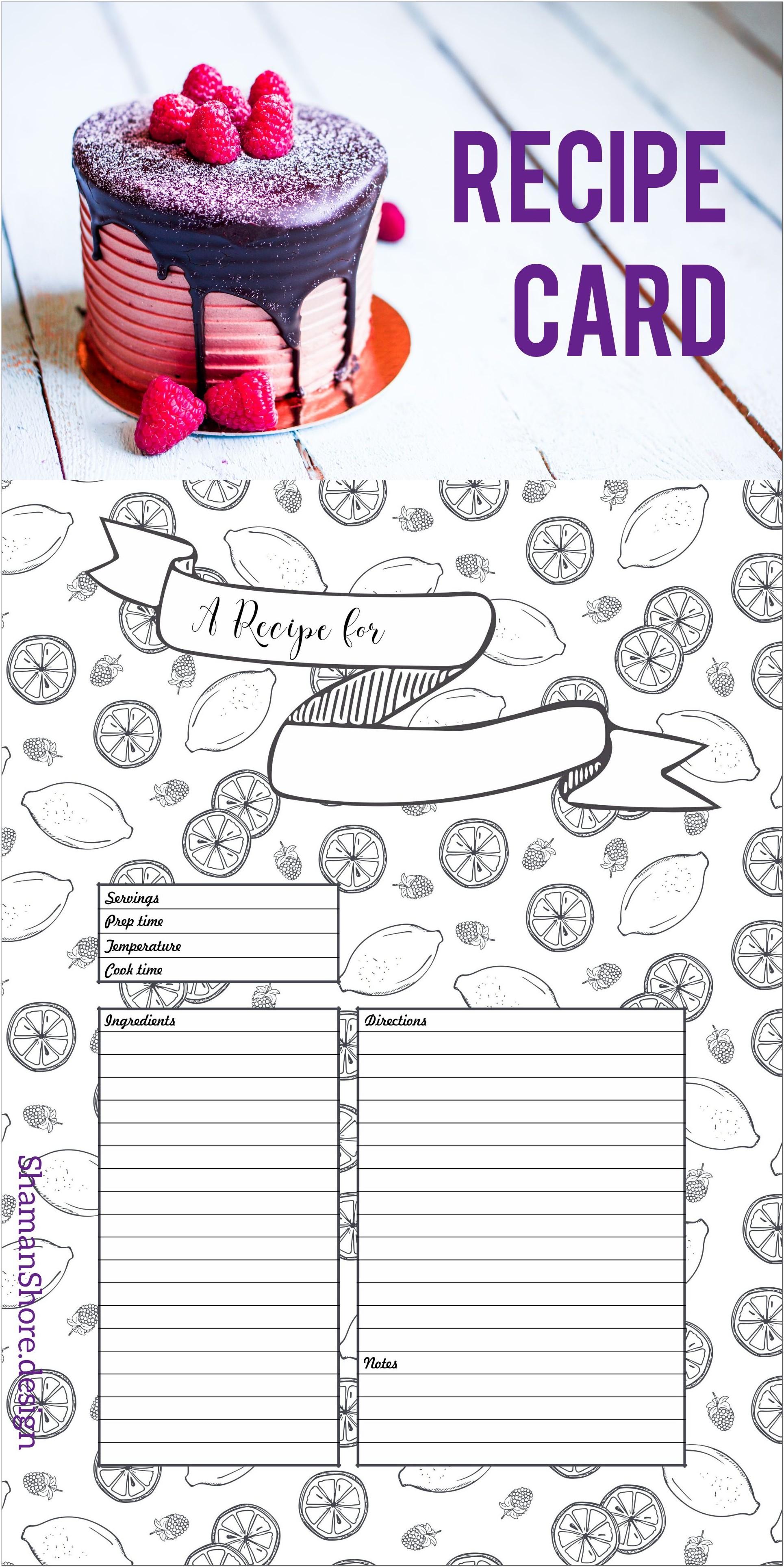Blank Recipe Template Pages