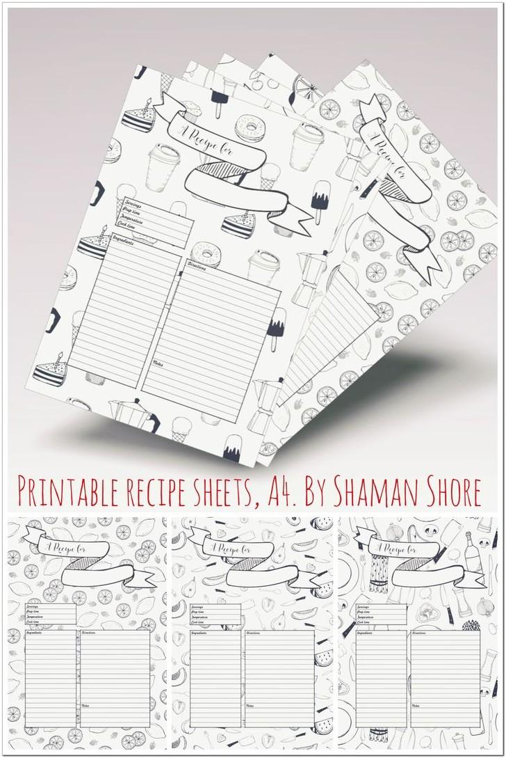 Blank Recipe Template Printable