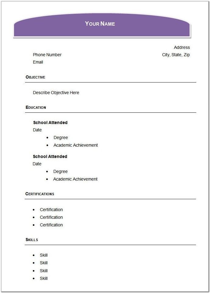 Blank Resume Templates Download