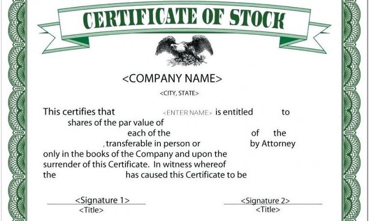 Blank Stock Certificate Forms Free