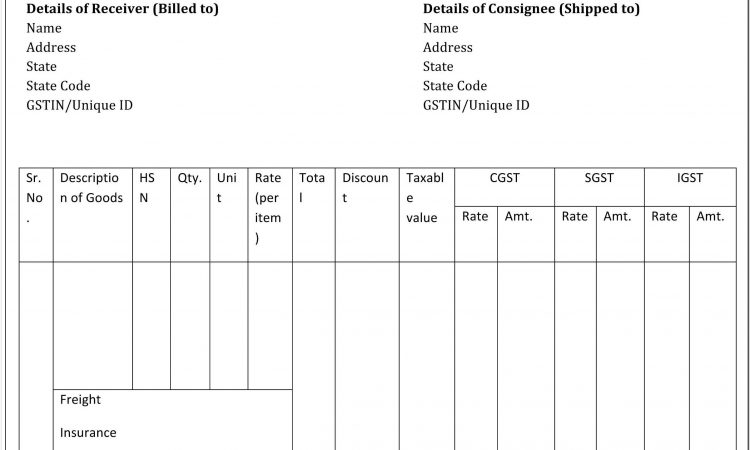 Blank Tax Invoice Template Australia