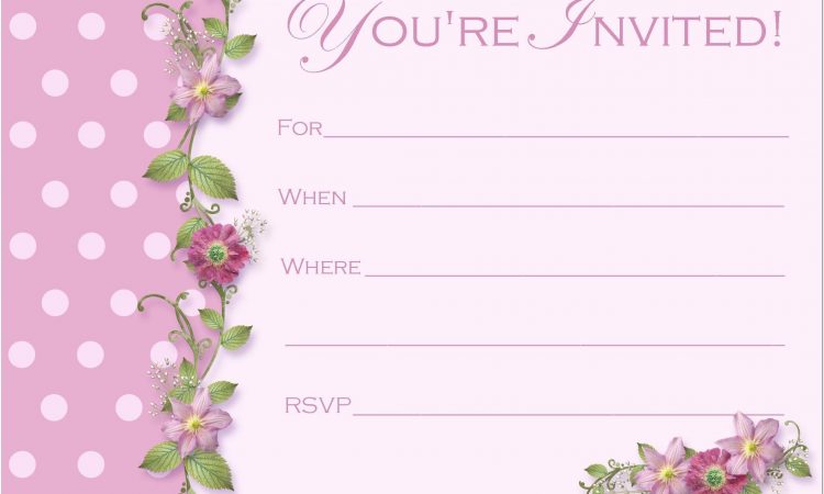 Blank Templates For Birthday Invitations