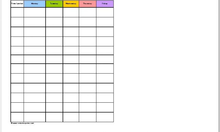 Blank Weekly Employee Schedule Template