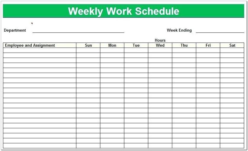 Blank Weekly Hourly Calendar Template