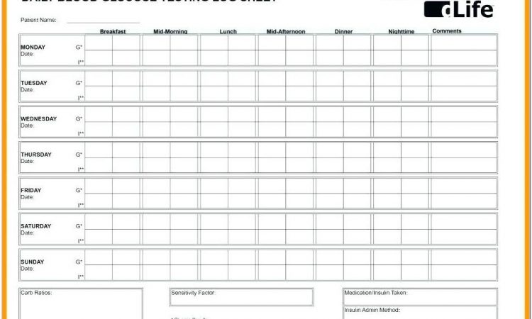 Blood Sugar Testing Log Template