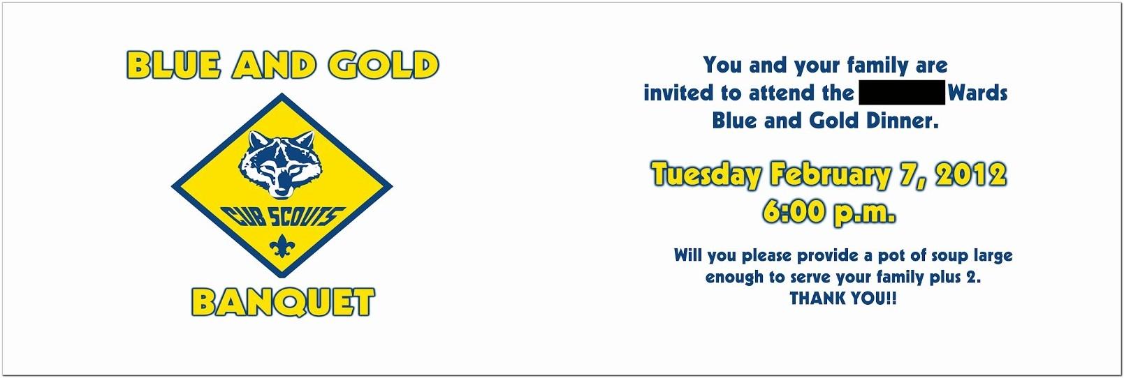 Blue And Gold Banquet Invitation Template
