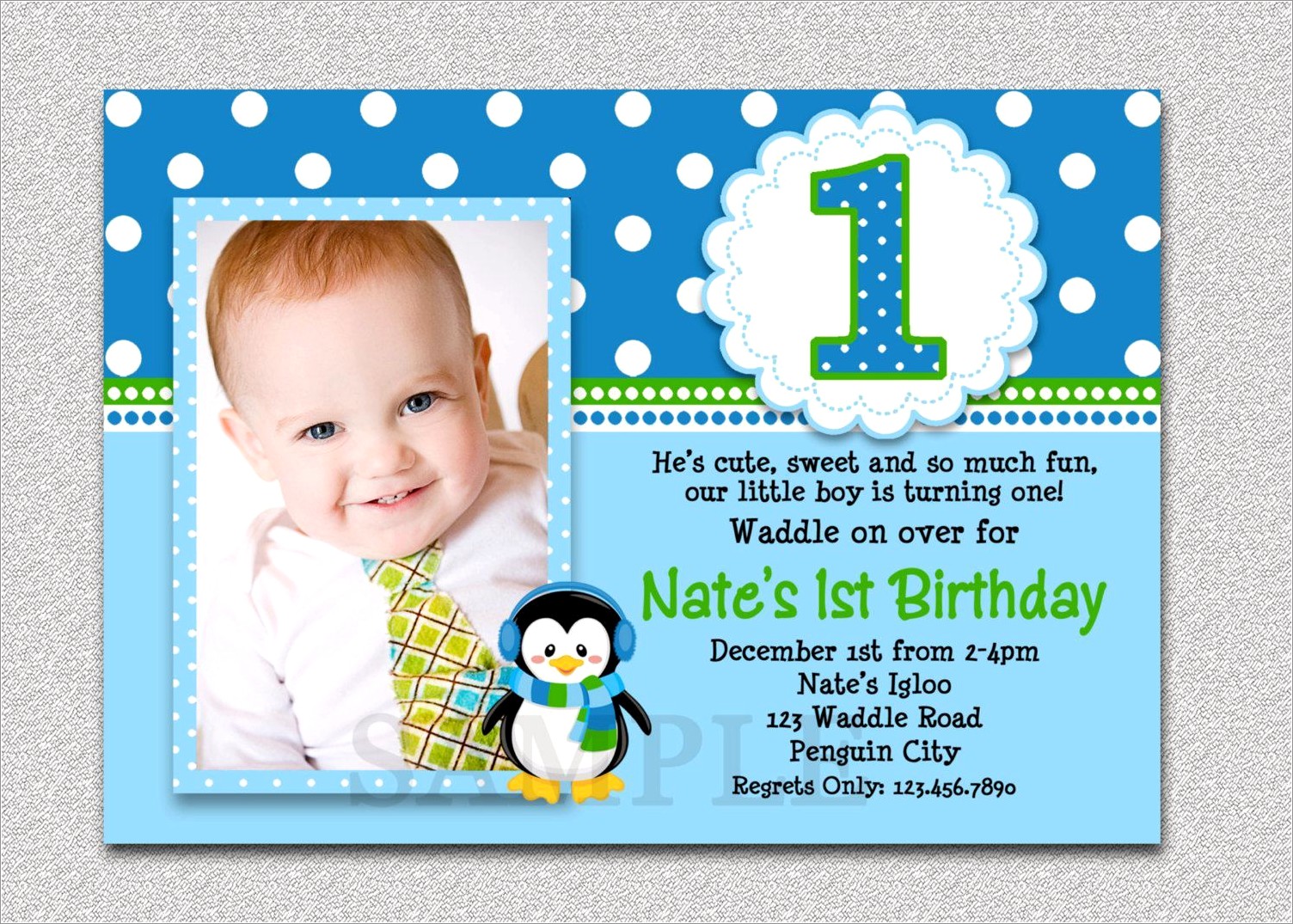 1st Birthday And Baptism Combined Invitations
