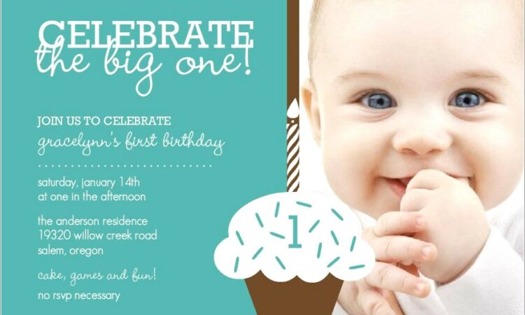 1st Birthday Invitation Card Boy