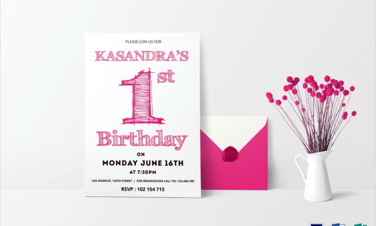 1st Birthday Invitation Card Design