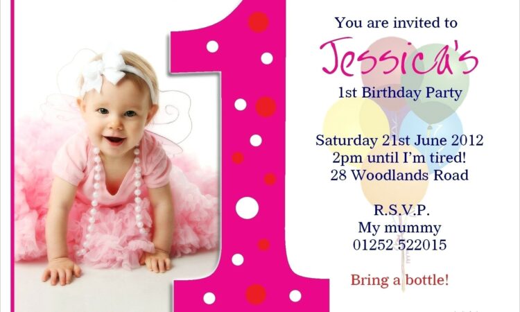 1st Birthday Invitation Card Template