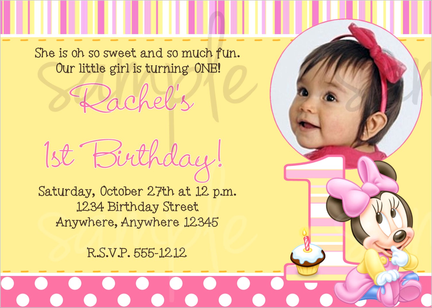 1st Birthday Invitation Message For Baby Girl