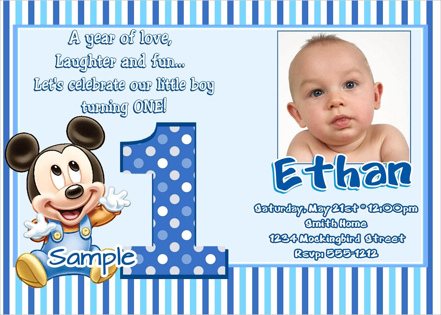 1st Birthday Invitation Message Samples