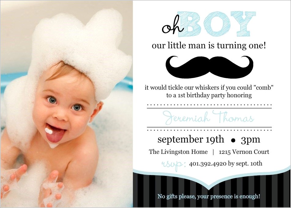 1st Birthday Invitations Boy