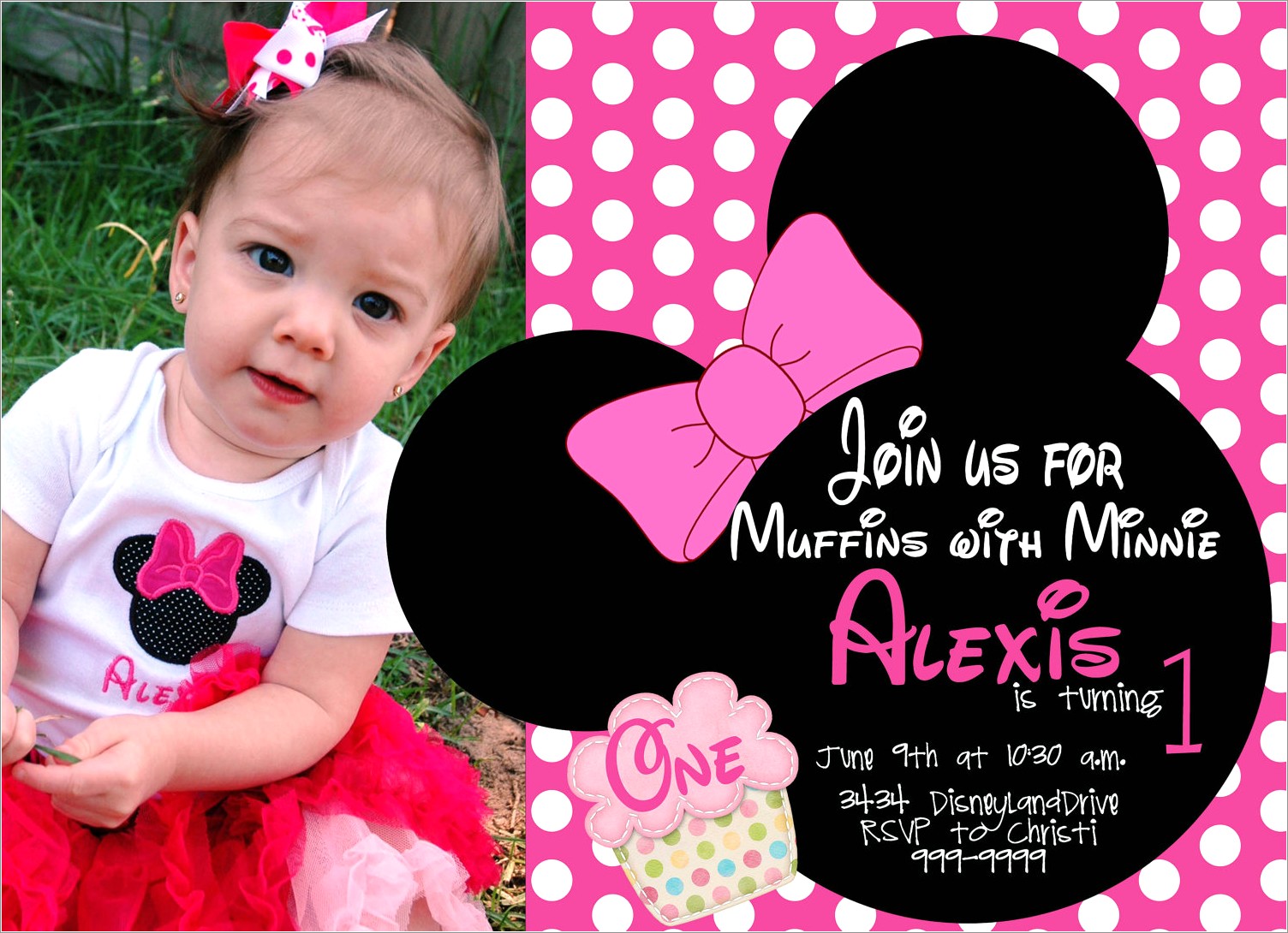 1st Birthday Invitations Girl Minnie Mouse