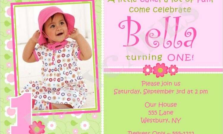 1st Birthday Invitations Girl Template