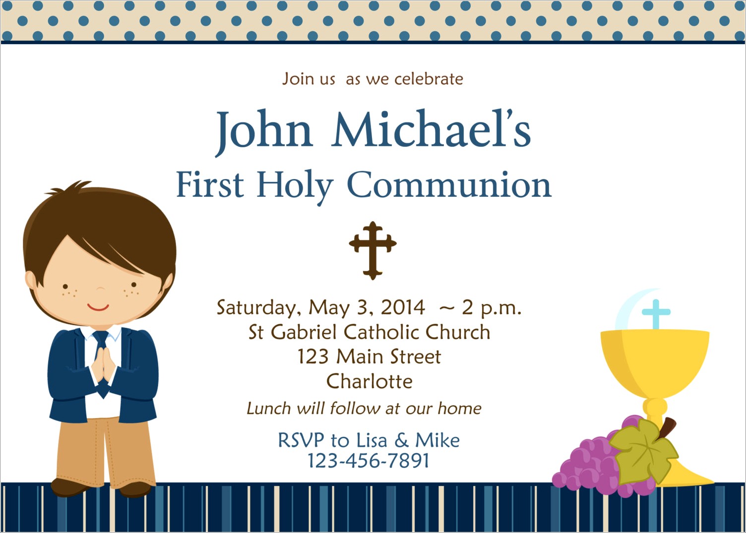 1st Holy Communion Invitations Free