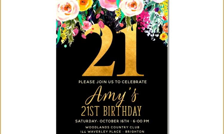 21st Birthday Invitations Boys