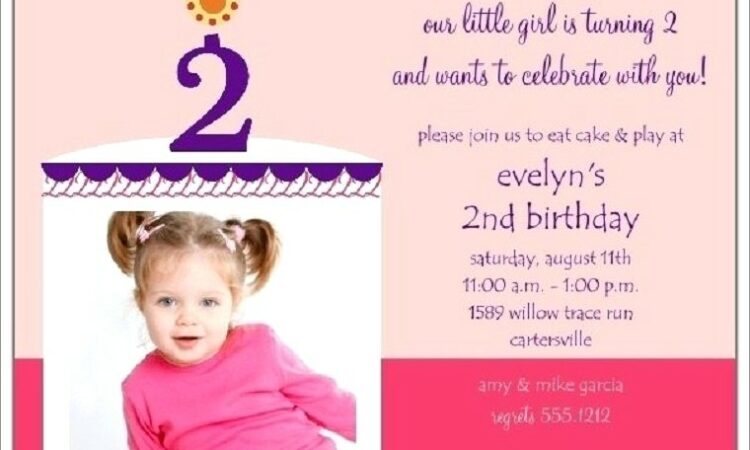 2nd Birthday Invitation Card Template