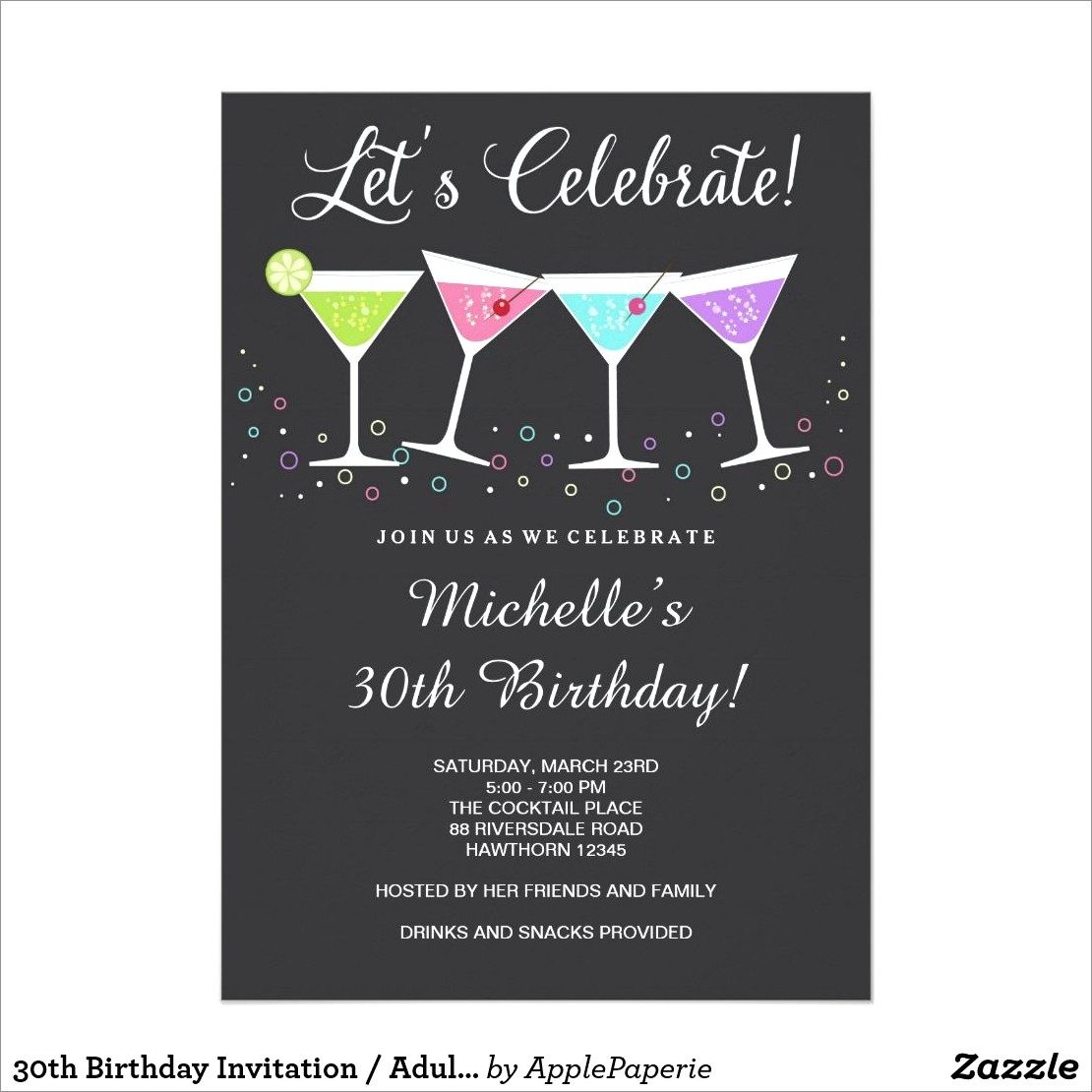 30th Birthday Invitation Wording For Her