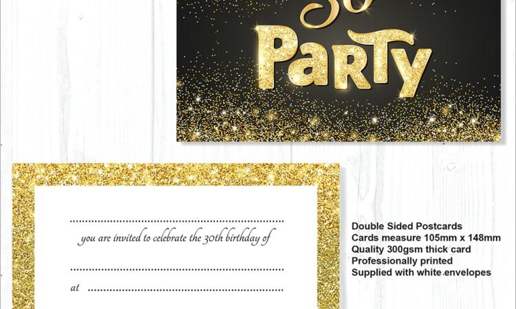 30th Birthday Invitations Black And Gold