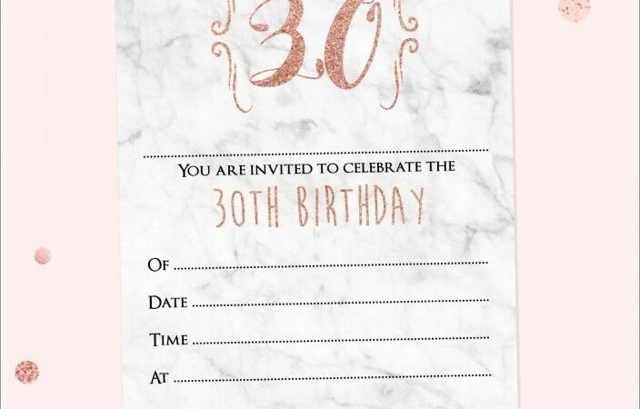 30th Birthday Invitations Rose Gold