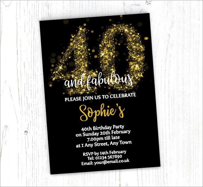40th Birthday Invitations Online Free