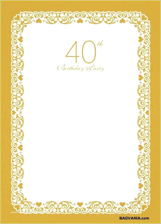 40th Birthday Invitations Online