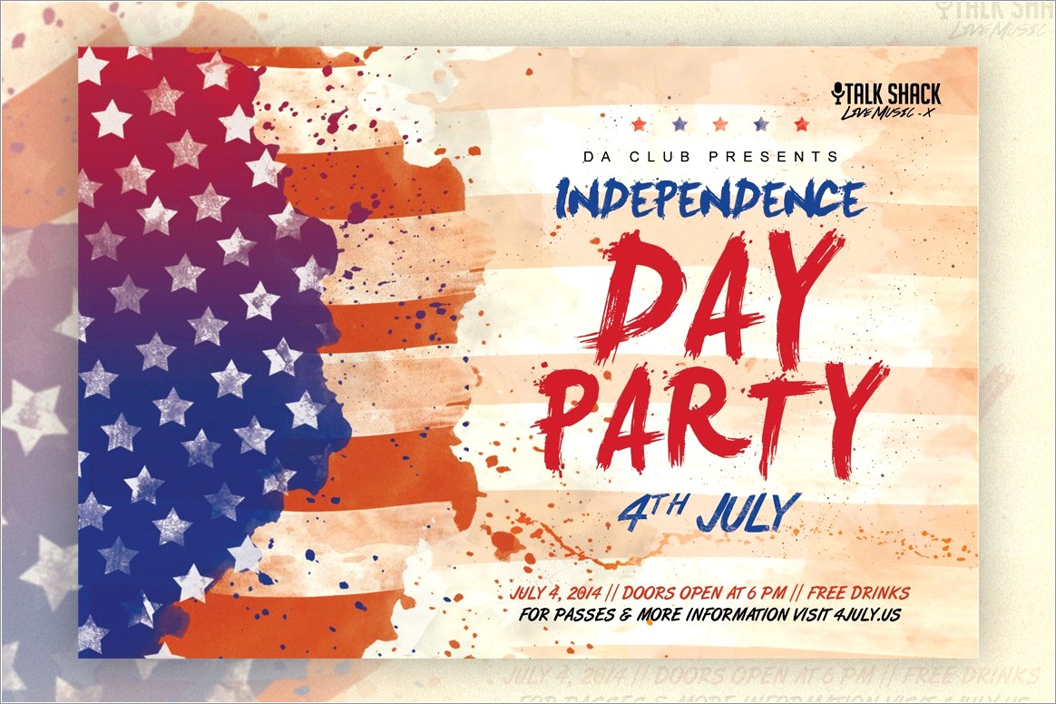 4th Of July Invitation Templates Free