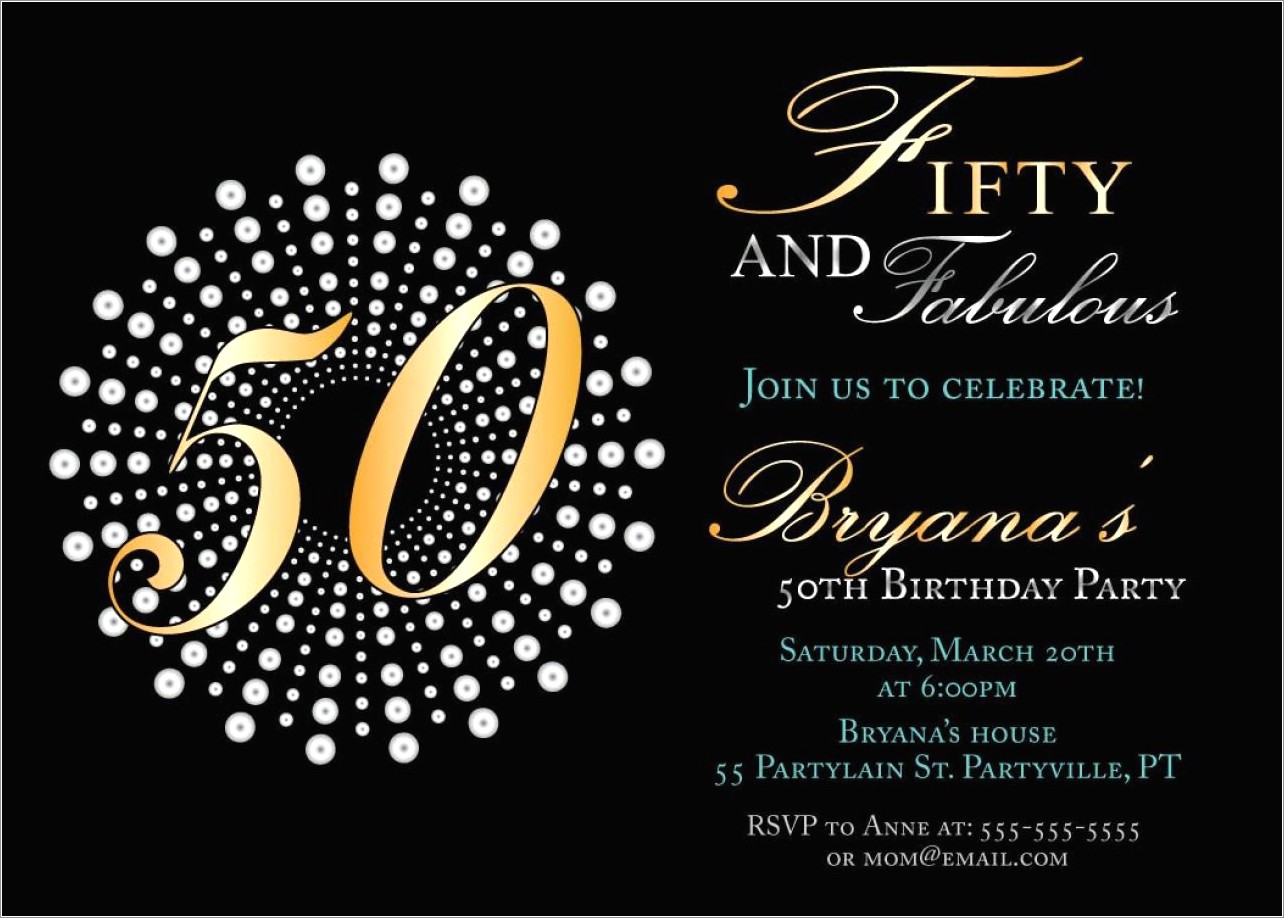 50 Year Old Birthday Invitations