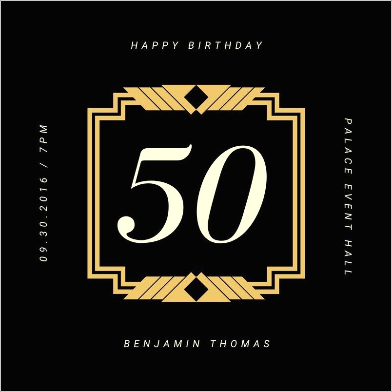 50th Birthday Invitation Templates