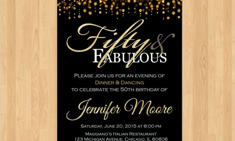 50th Birthday Invitations For Her Templates