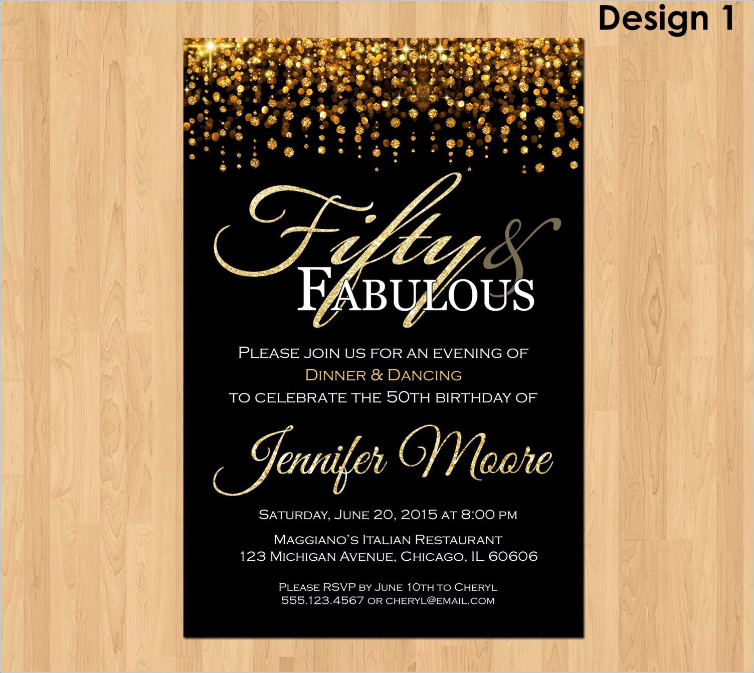 50th Birthday Invitations For Her Templates