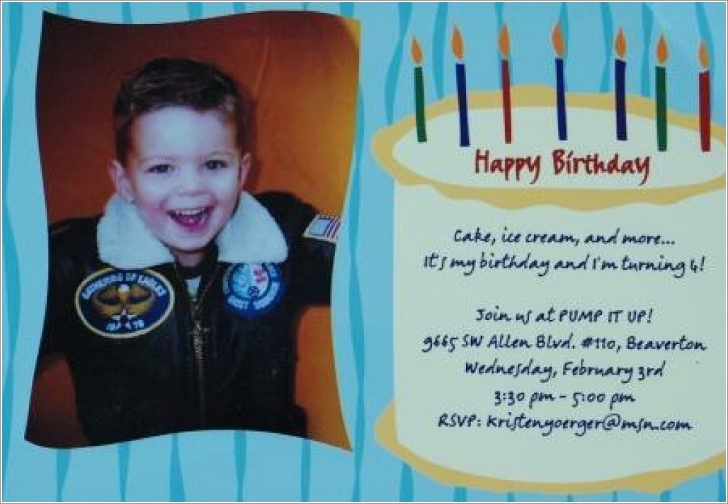 5th Birthday Invitation Wording For Boy