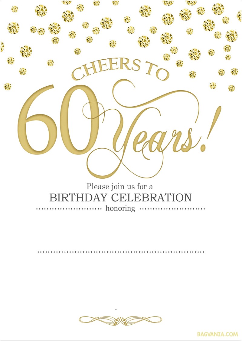 60th Birthday Invitation Wording Samples