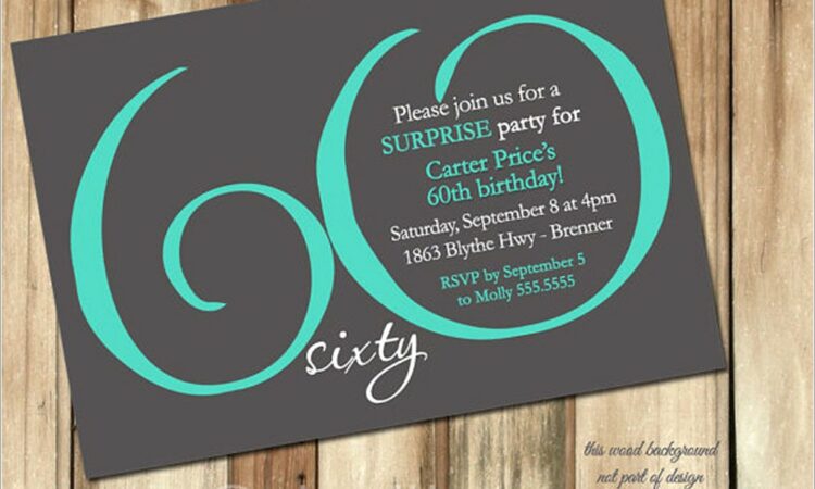 60th Birthday Invitations Male Free