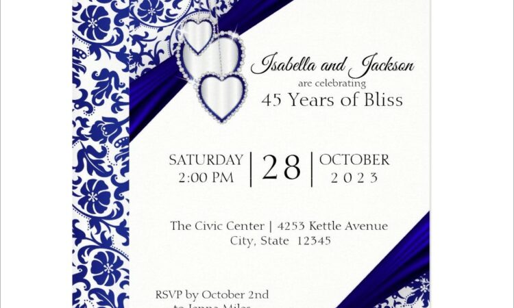 65th Wedding Anniversary Invitations