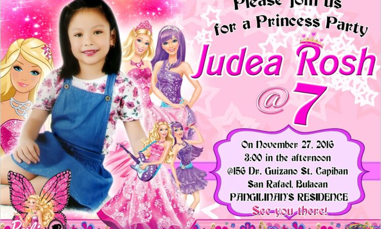 7th Birthday Invitation Layout