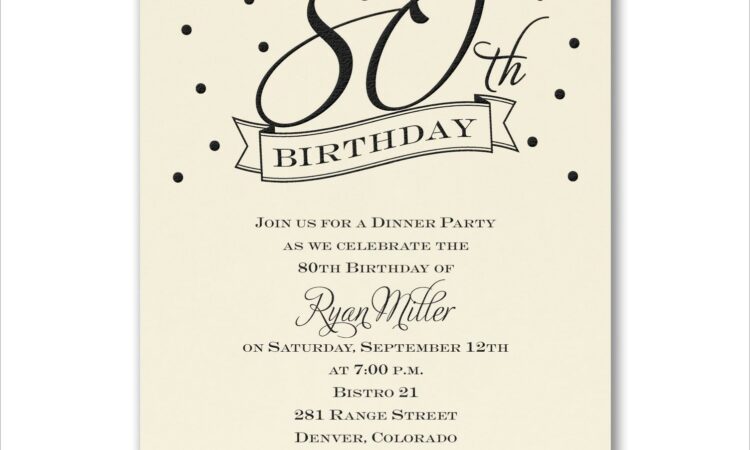 80th Birthday Invitation Ideas