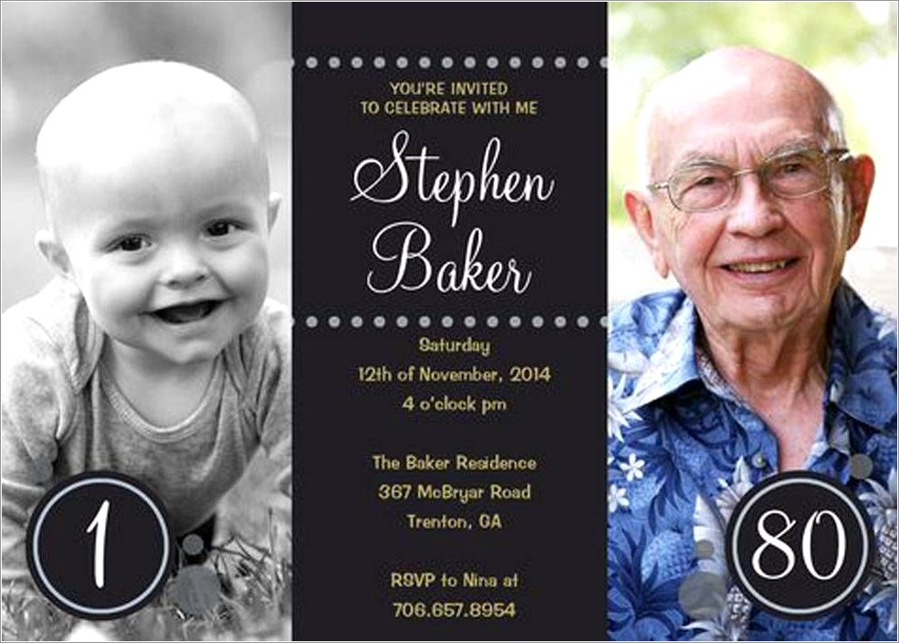 80th Birthday Invitations Templates